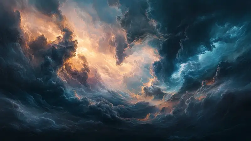 effects-of-cocaine-addiction-long-term-short-term-freebasing-risks A dramatic depiction of swirling storm clouds, symbolizing the chaotic and destructive effects of cocaine addiction, including its long-term and short-term impacts.